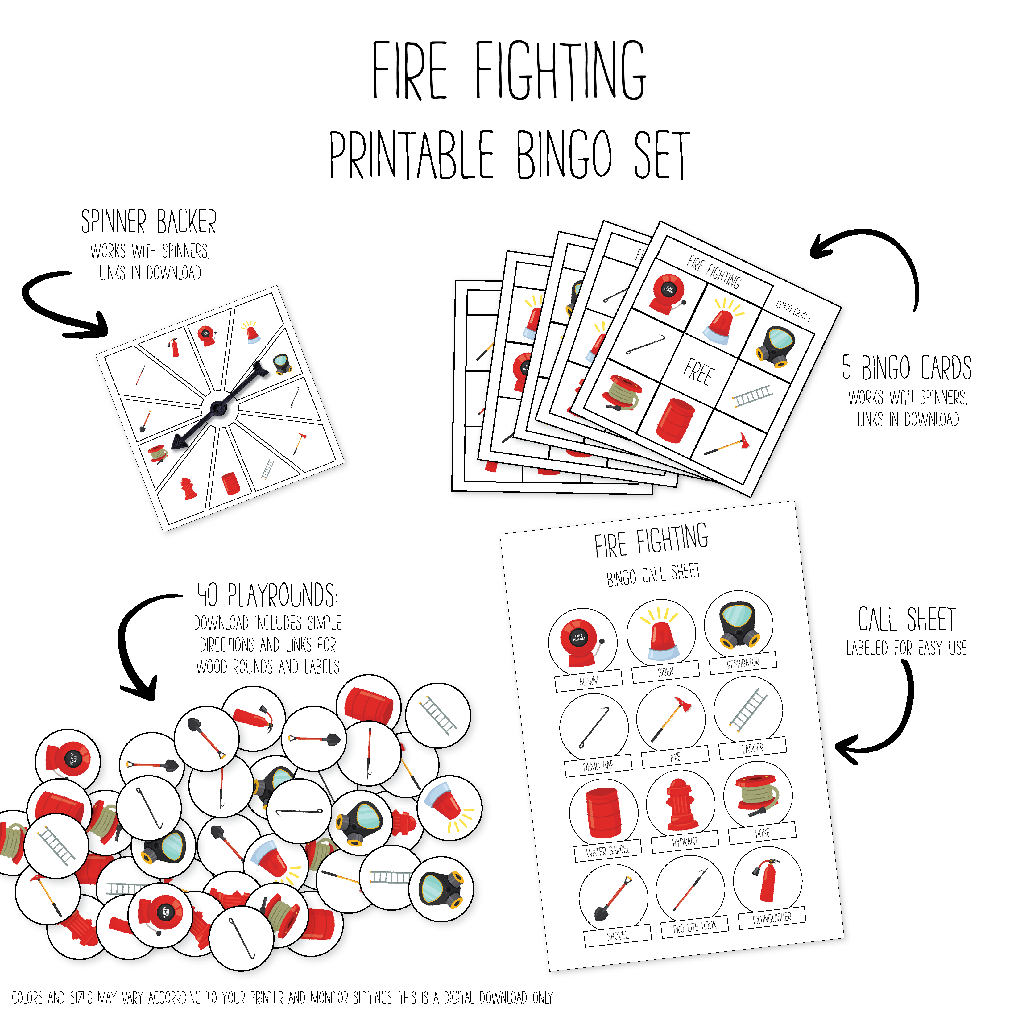 Fire Fighting Bingo Game Pack – Practically Playing