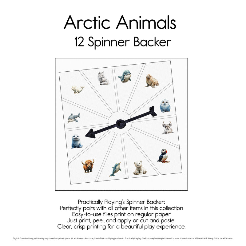 Arctic Animals - 12 Spinner Backer