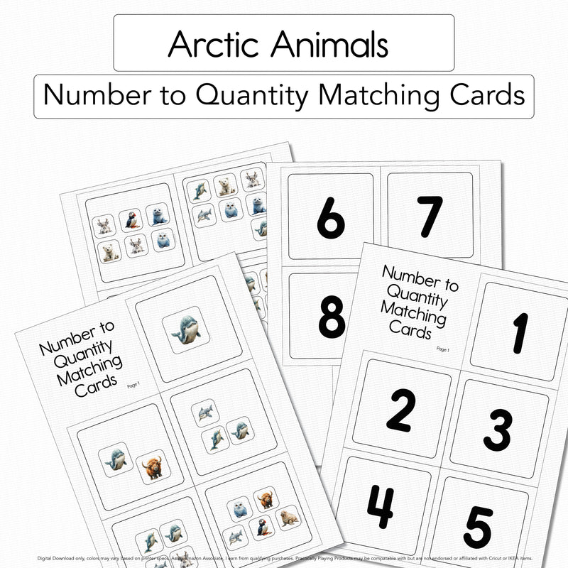 Arctic Animals - 10 Number to Quantity Matching Cards