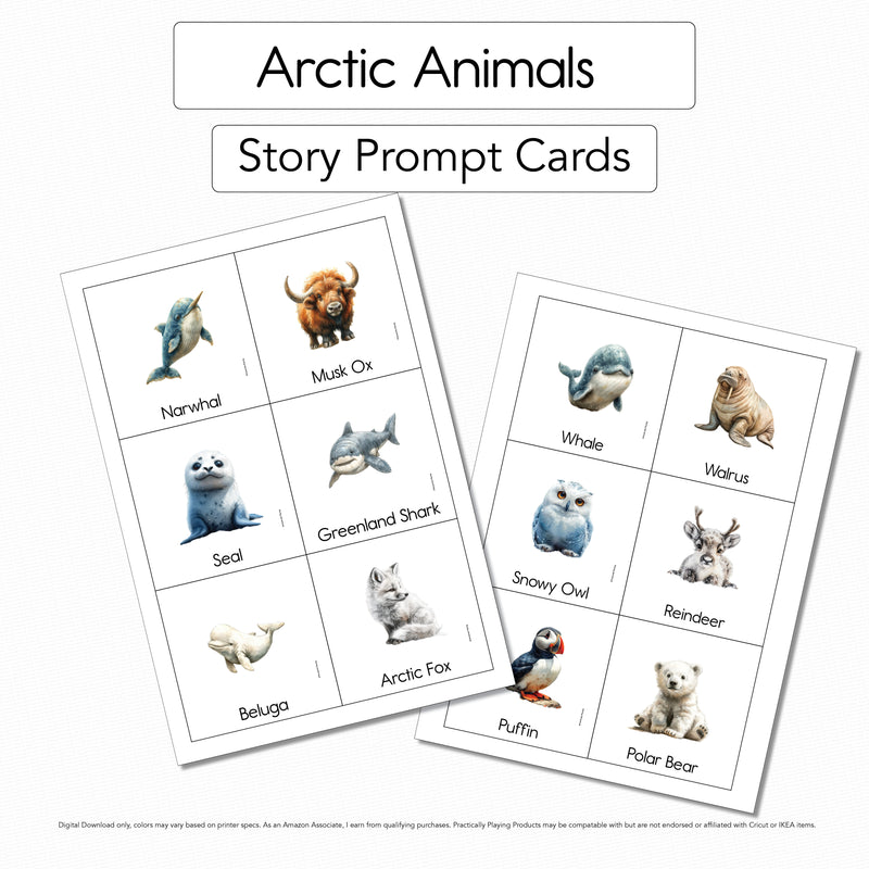 Arctic Animals - 12 Story Prompt Cards