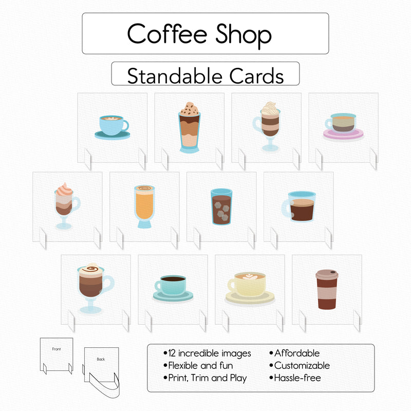 Coffee Shop - 12 Standable Cards