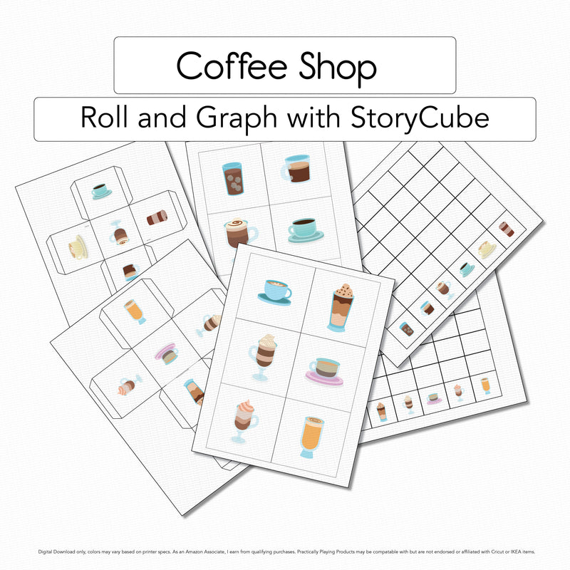 Coffee Shop - 12 Roll and Graph with Printable Cube