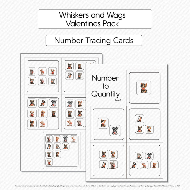 Whiskers and Wags - 10 Number Tracing Cards