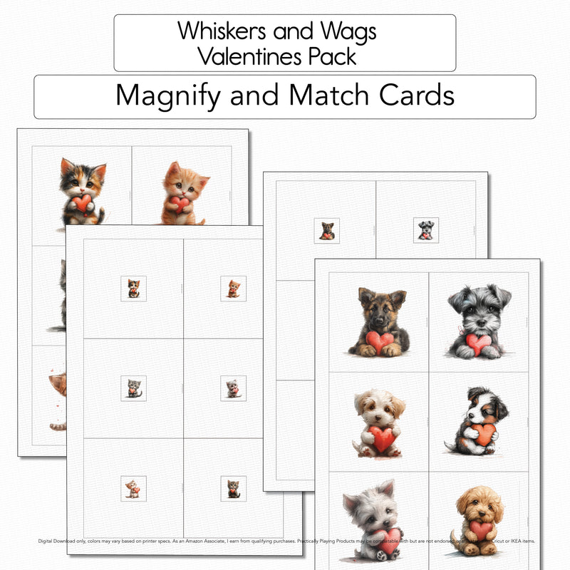 Whiskers and Wags - 12 Magnify and Match Cards