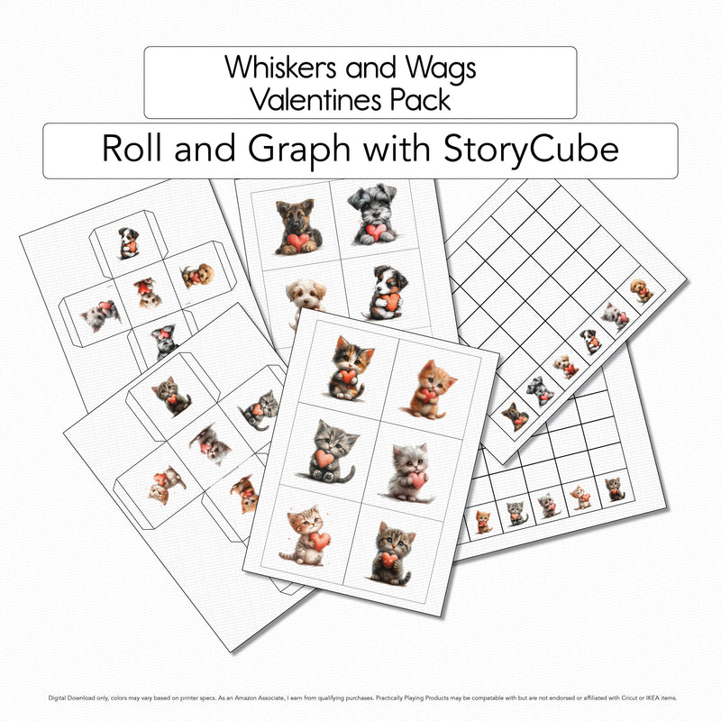 Whiskers and Wags - 12 Roll and Graph with Printable Cube