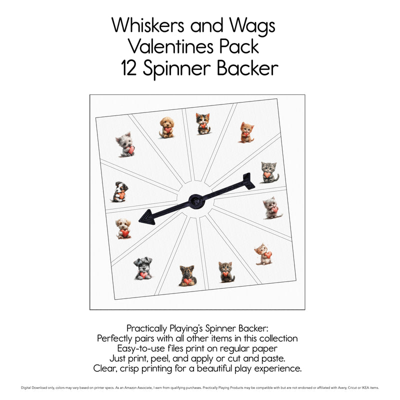 Whiskers and Wags - 12 Spinner Backer