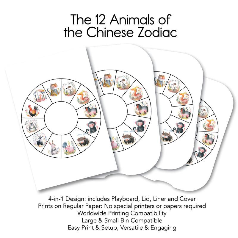 The 12 Animals of the Chinese Zodiac - 12 Twelve Wheel PlayMat