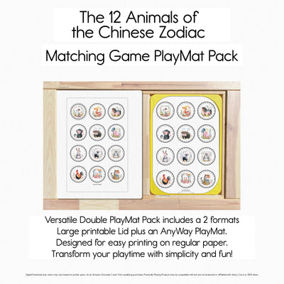 The 12 Animals of the Chinese Zodiac - 12 Matching GameBoard