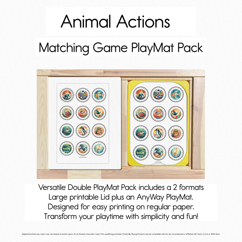 Animal Actions - Matching GameBoard