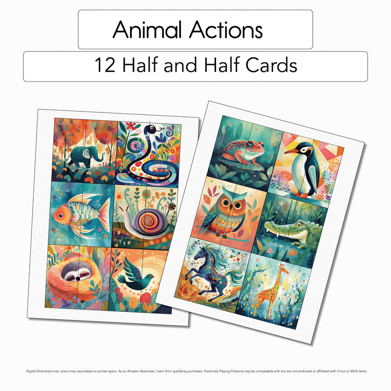 Animal Actions - Half and Half cards