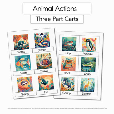 Animal Actions - Three-Part Cards