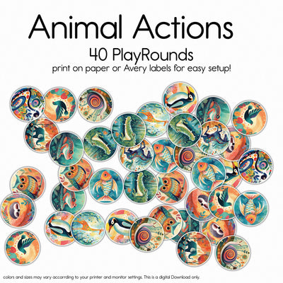 Animal Actions - Bingo Game