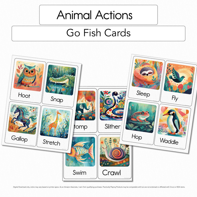 Animal Actions - Go Fish Cards