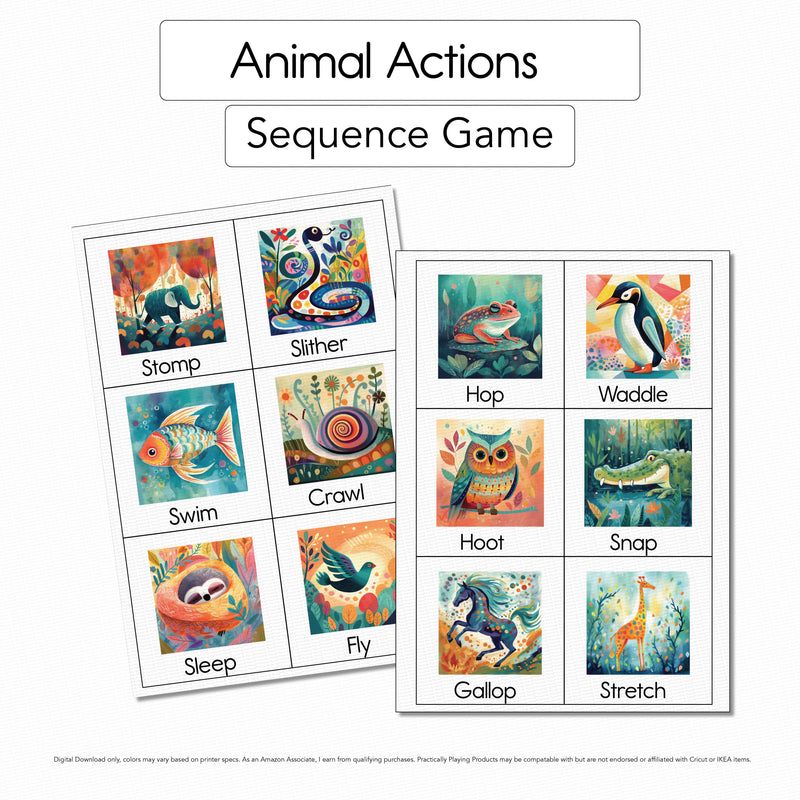 Animal Actions - Story Sequencing Cards