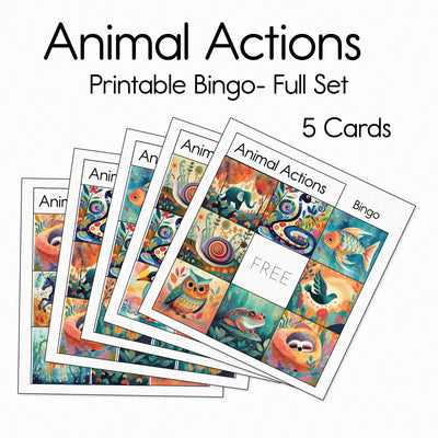 Animal Actions - Bingo Game