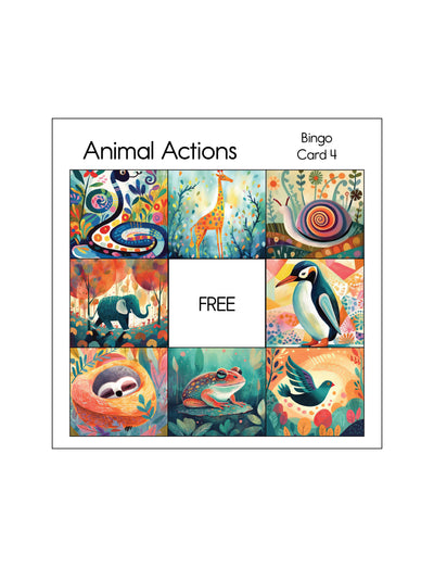 Animal Actions - Bingo Game