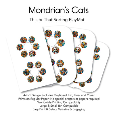 Mondrian's Cats - This or That PlayMat