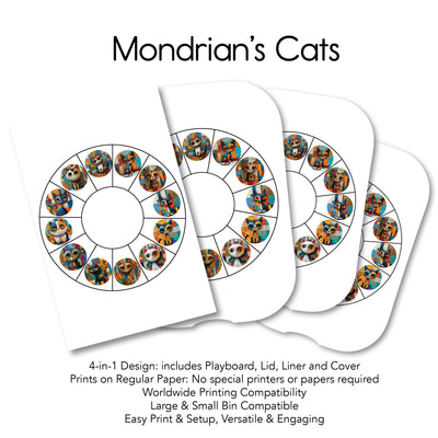 Mondrian's Cats - Twelve Wheel PlayMat