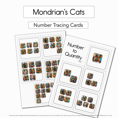 Mondrian's Cats - Number Tracing Cards