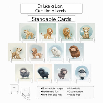 In Like a Lion Out - Like a Lamb - Standable Cards