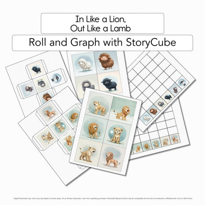 In Like a Lion Out - Like a Lamb - Roll and Graph with Printable Cube