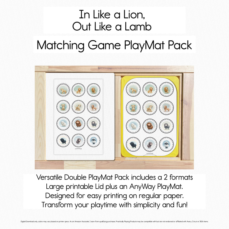 In Like a Lion Out - Like a Lamb - Matching GameBoard
