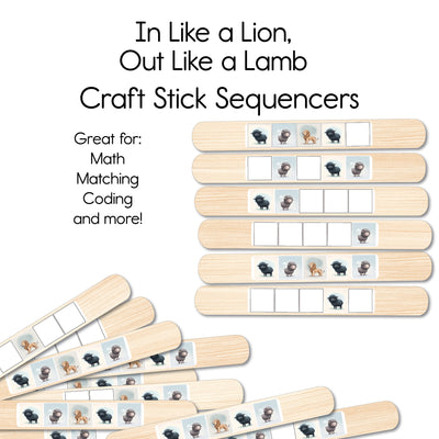 In Like a Lion Out - Like a Lamb - Craft Stick Covers and Toppers PDF