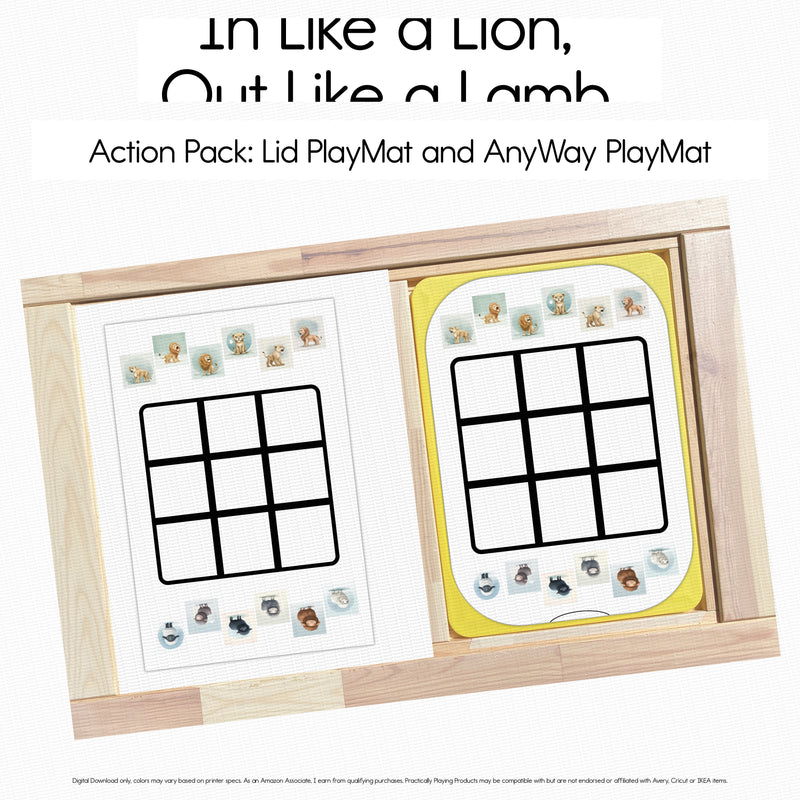 In Like a Lion Out - Like a Lamb - Tic Tac Toe PlayMat