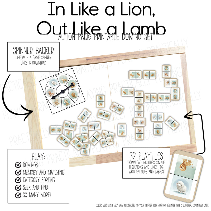In Like a Lion Out - Like a Lamb - Dominos Game Pack