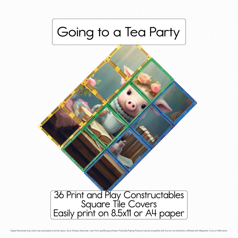 Going to a Tea Party - Constructables Puzzle 12 Piece - Design 8