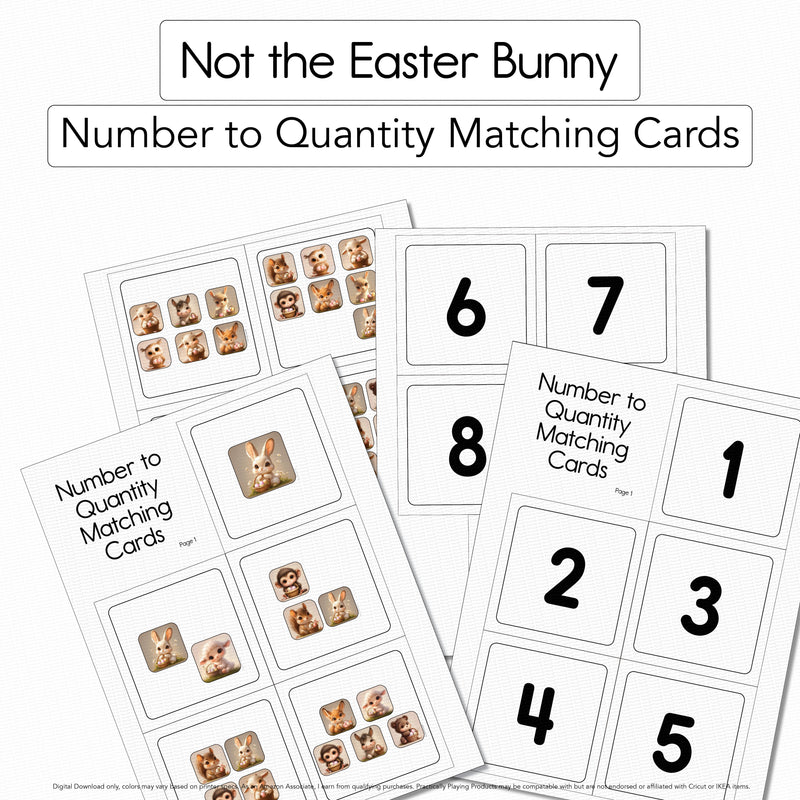 Not the Easter Bunny - Number to Quantity Matching Cards