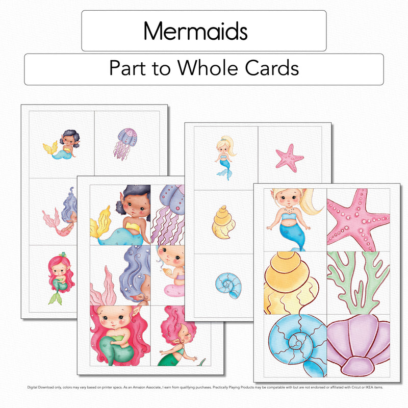 Mermaids - Part to Whole Matching Cards