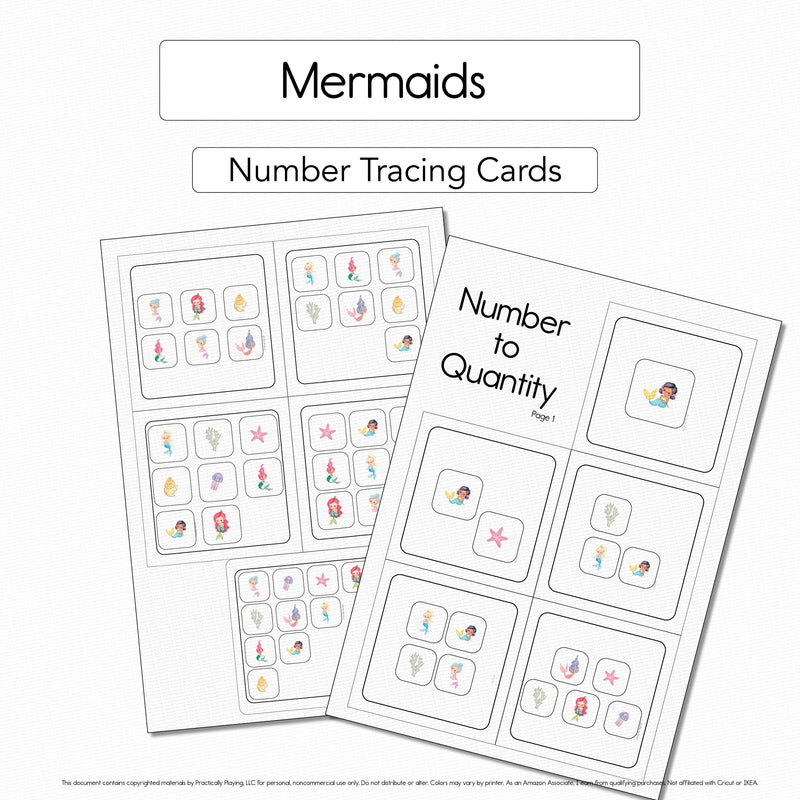 Mermaids - Number Tracing Cards