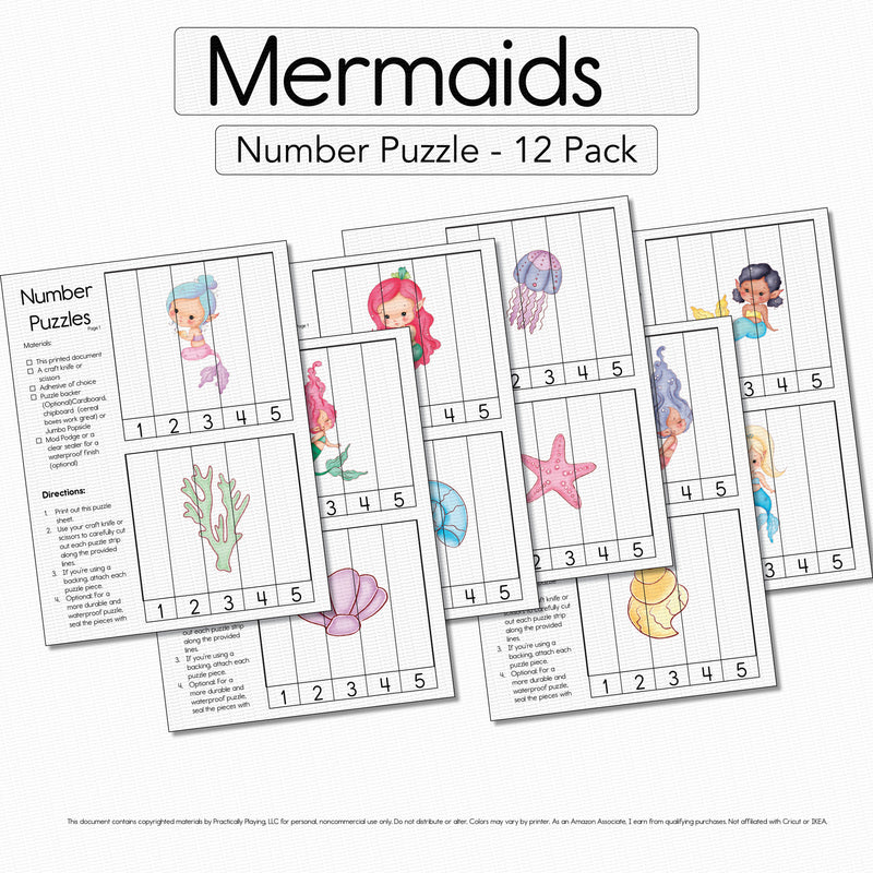 Mermaids - Number Puzzle Pack
