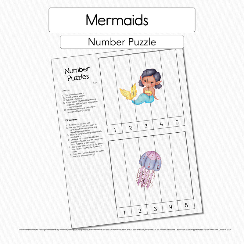 Mermaids - Number Sorting Mat