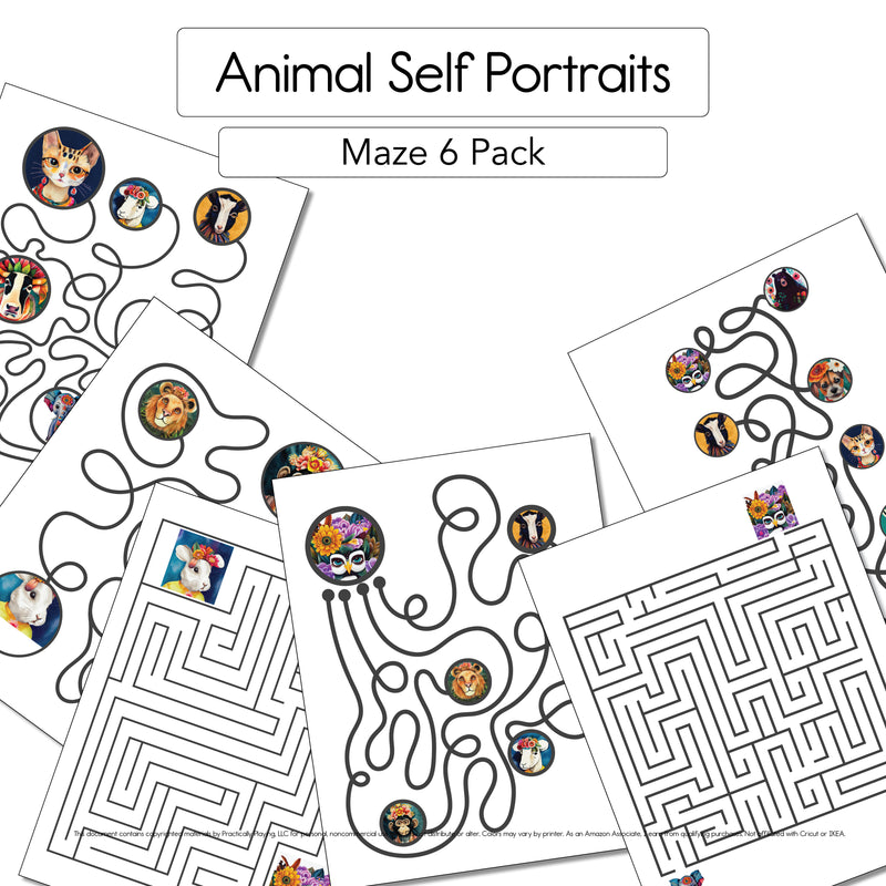 Animal Self Portraits - Mazes 6 Pack