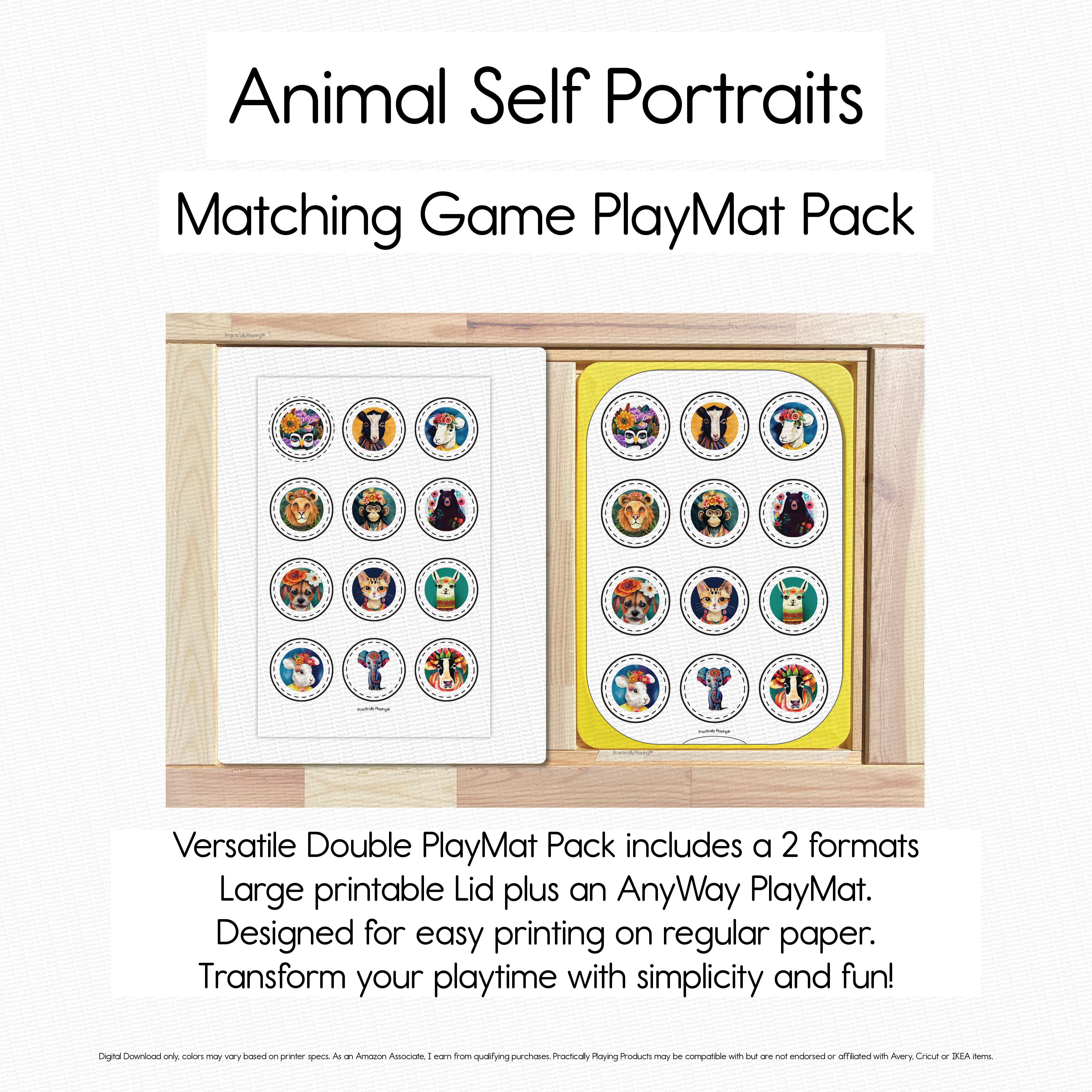 Animal Self Portraits - Matching GameBoard – Practically Playing