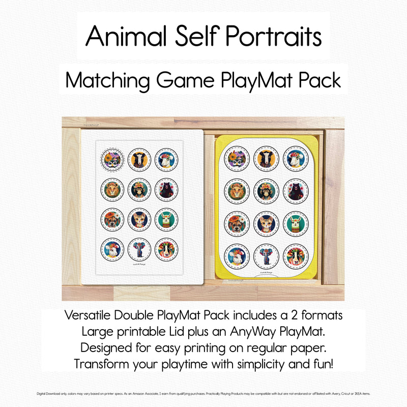 Animal Self Portraits - Matching GameBoard