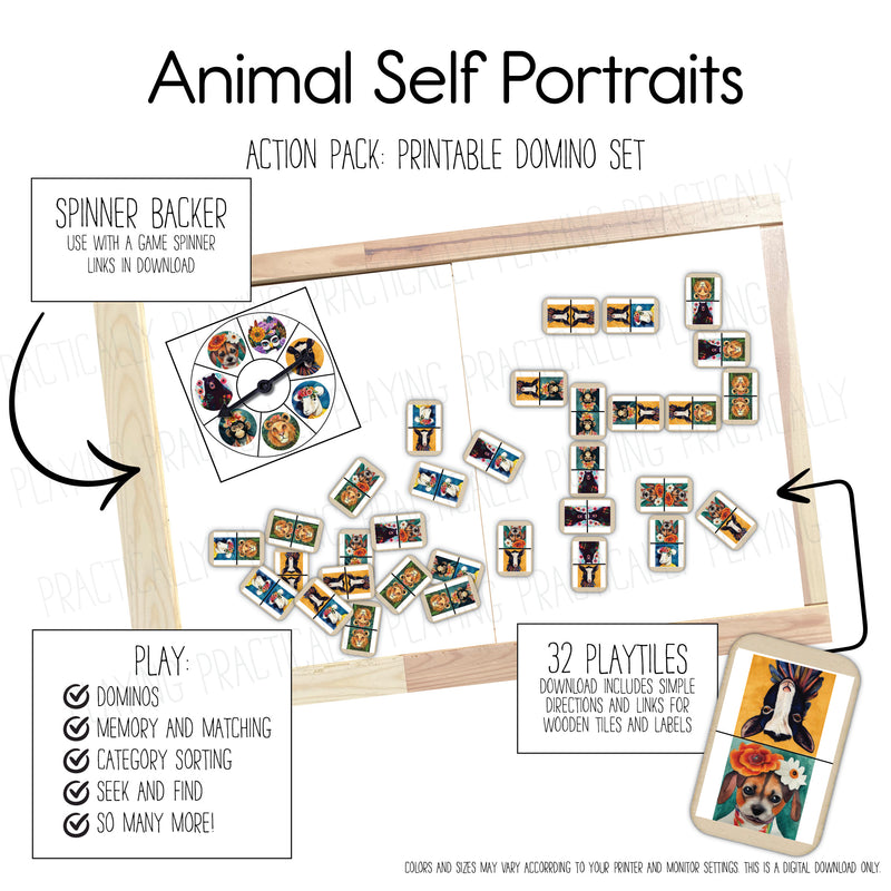 Animal Self Portraits - Dominos Game Pack