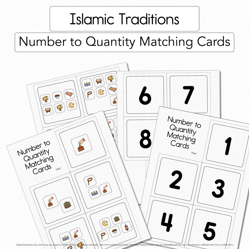 Islamic Traditions - Number to Quantity Matching Cards