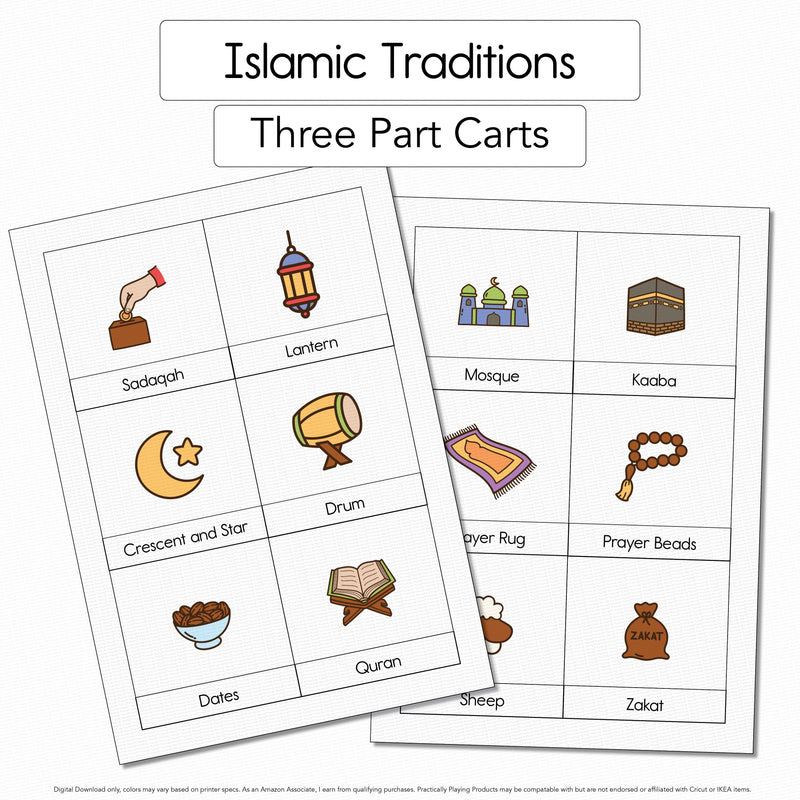 Islamic Traditions - Three-Part Cards - 12 Pack