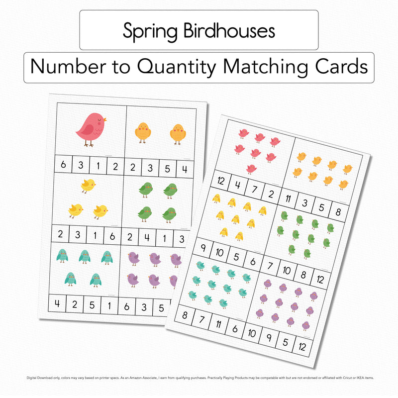 Spring Birdhouses - Count and Clip