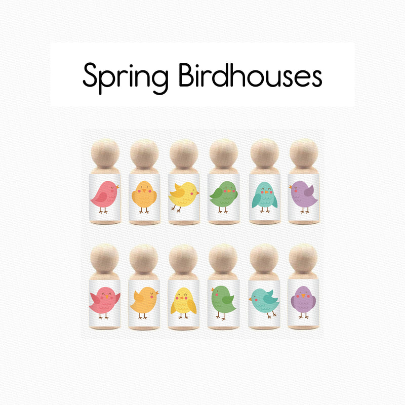 Spring Birdhouses - Wrapable 12 Pack