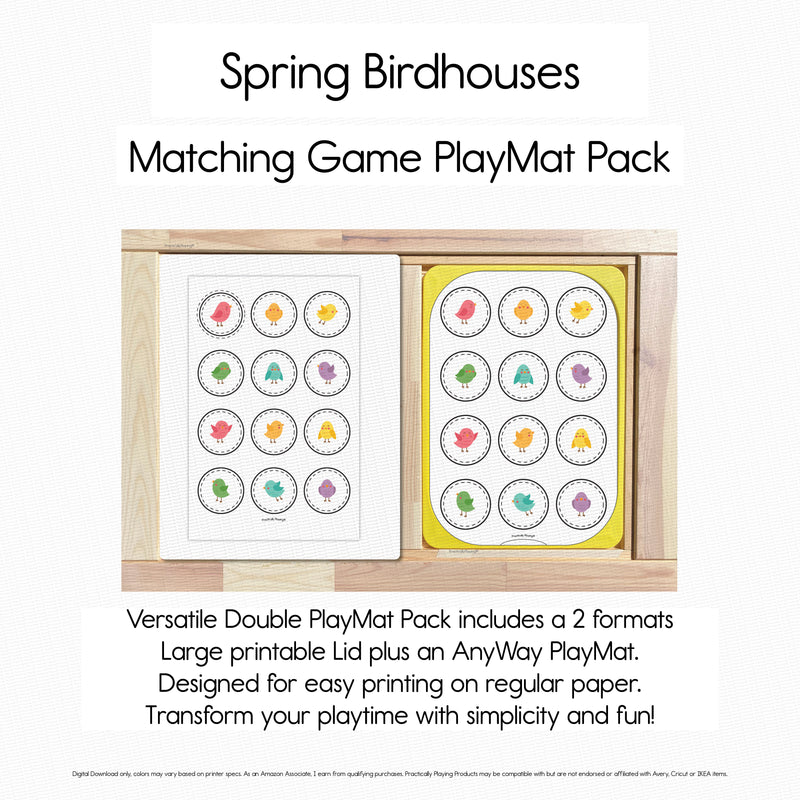Spring Birdhouses - Matching GameBoard