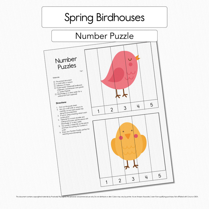 Spring Birdhouses - Number Sorting Mat