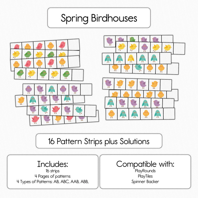 Spring Birdhouses - Pattern Strips