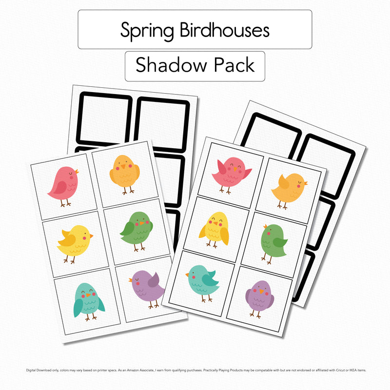 Spring Birdhouses - Shadow Cards