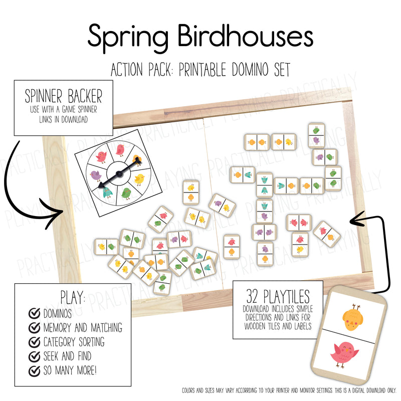 Spring Birdhouses - Dominos Game Pack