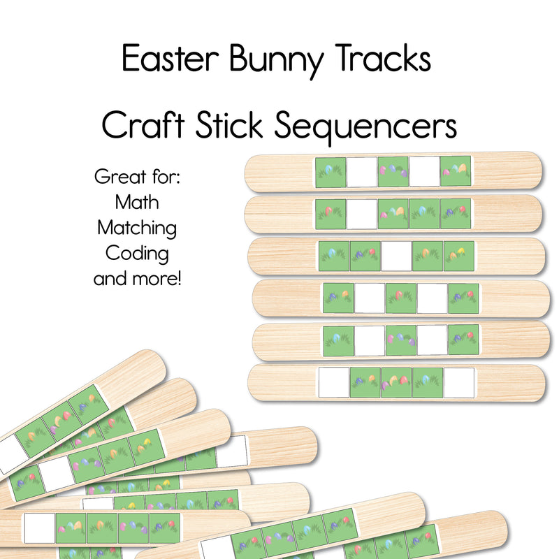 Easter Bunny Tracks - Craft Stick Covers and Toppers PDF