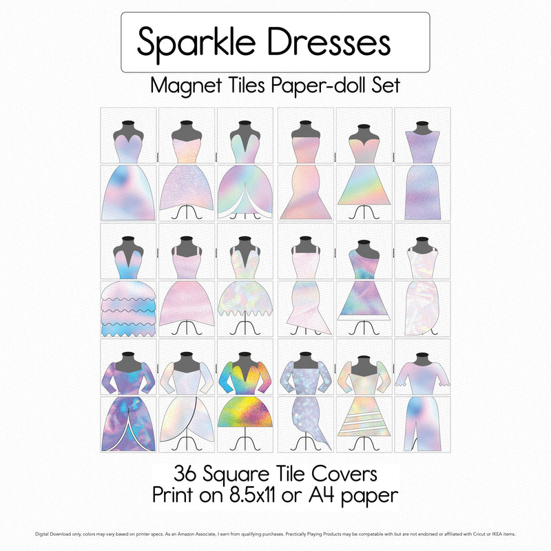 Sparkle Dresses - Constructables Paper Dolls